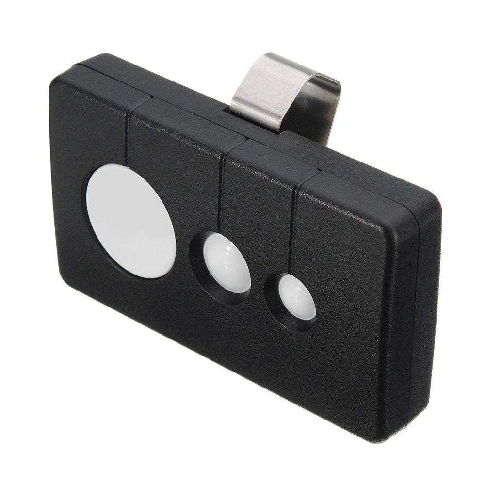 Black three-key garage door remote control for Chamberlain/LiftMaster openers