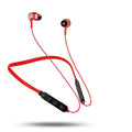 G03 black red white neckband sports Bluetooth earphones with neck-hanging design and USB cable