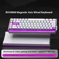 BOOM68 compact mechanical gaming keyboard with RGB lights on a desk