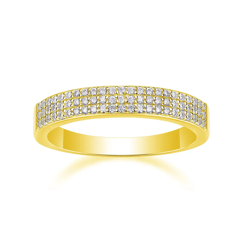 Wedding ring set with moissanite stone in S925 silver platinum plating gift box