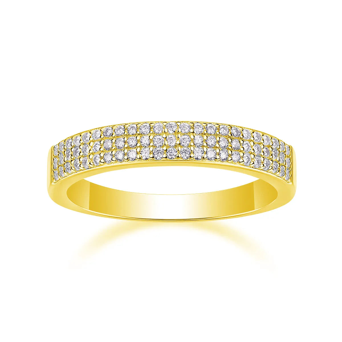Wedding ring set with moissanite stone in S925 silver platinum plating gift box
