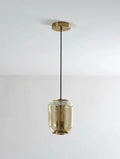 Minimalist spherical glass chandelier with 16cm diameter shade for ceiling mounting