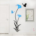 Lily 3D stereo acrylic wall sticker in pink and silver available in multiple sizes for home decoration