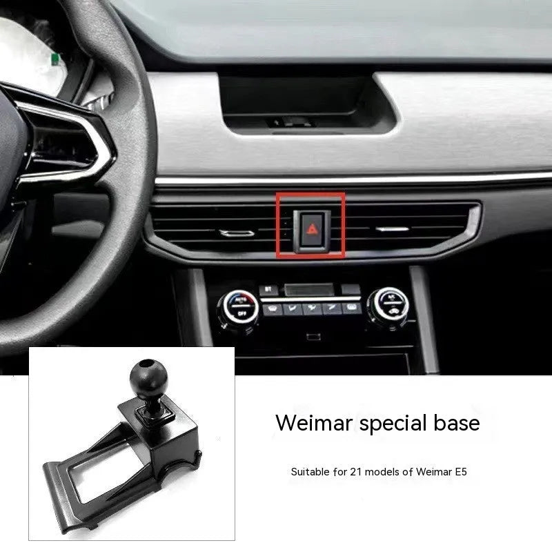 Goodway car dashboard mobile phone bracket showing 360-degree rotation mechanism on compatible vehicle