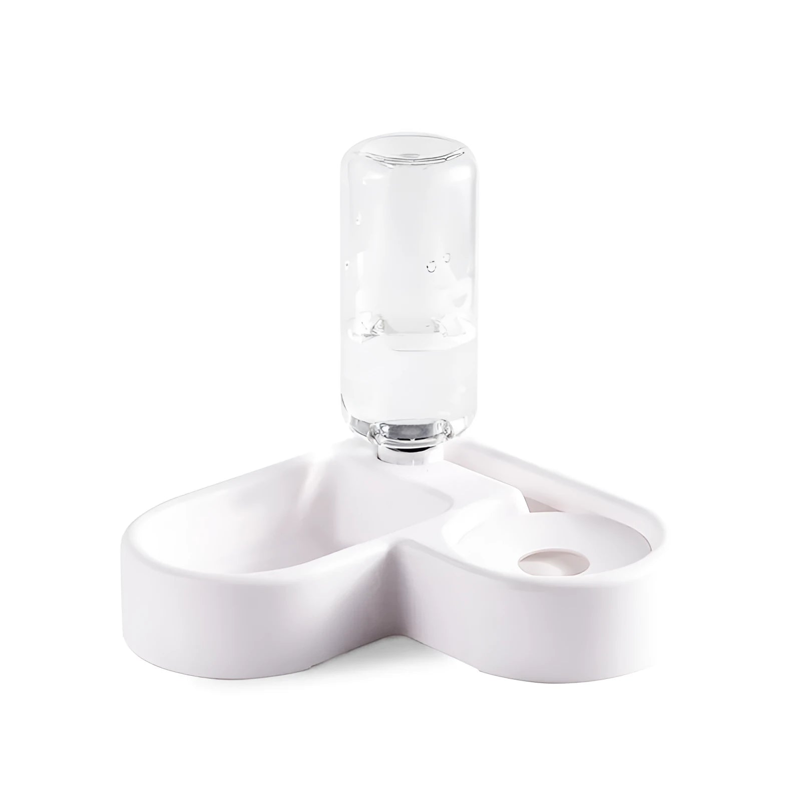 White food-grade plastic cat water fountain measuring 22x26x16cm for indoor pet hydration