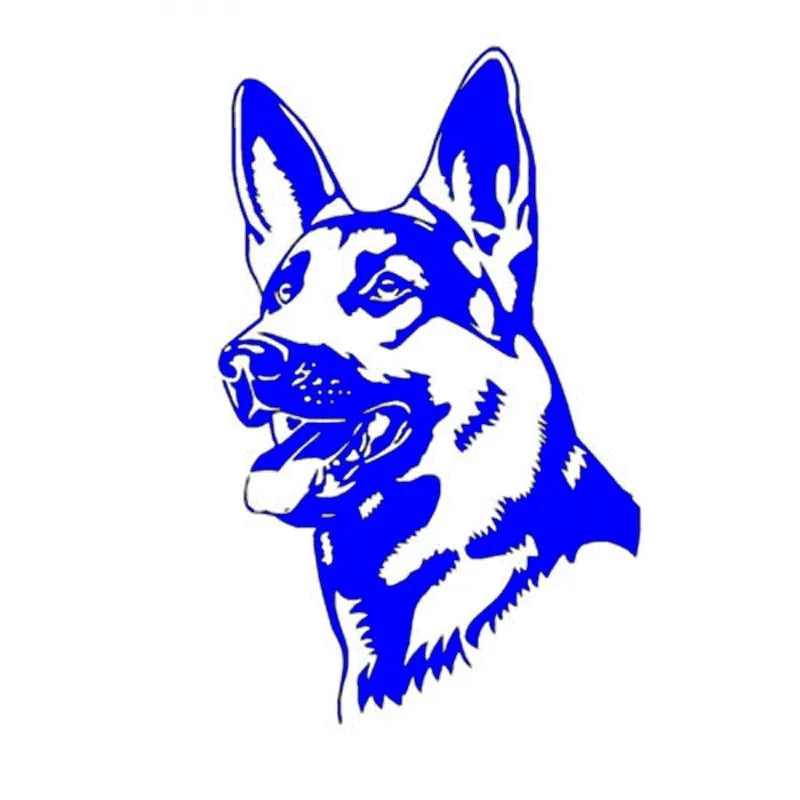 Reflective Alsace Shepherd hunting dog bumper sticker measuring 13x8 cm