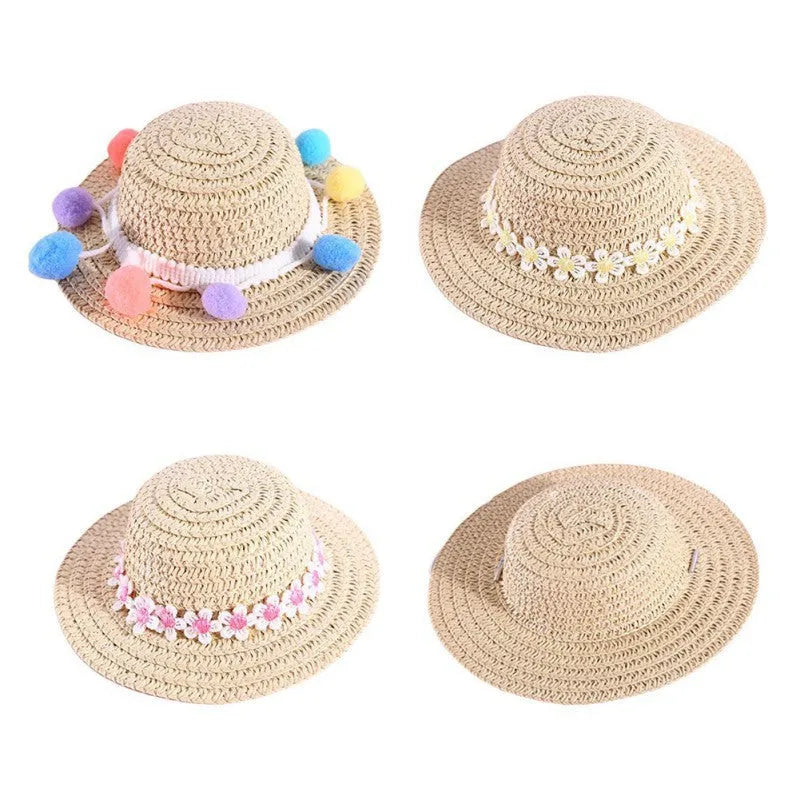 Handmade adjustable bowknot paper pet hat for dogs and cats in cartoon design