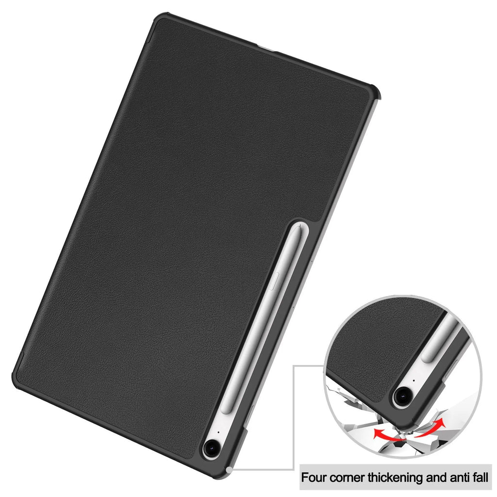 Samsung Galaxy Tab S10 FE Plus 13.1 inch leather protective case in tri-fold stand position