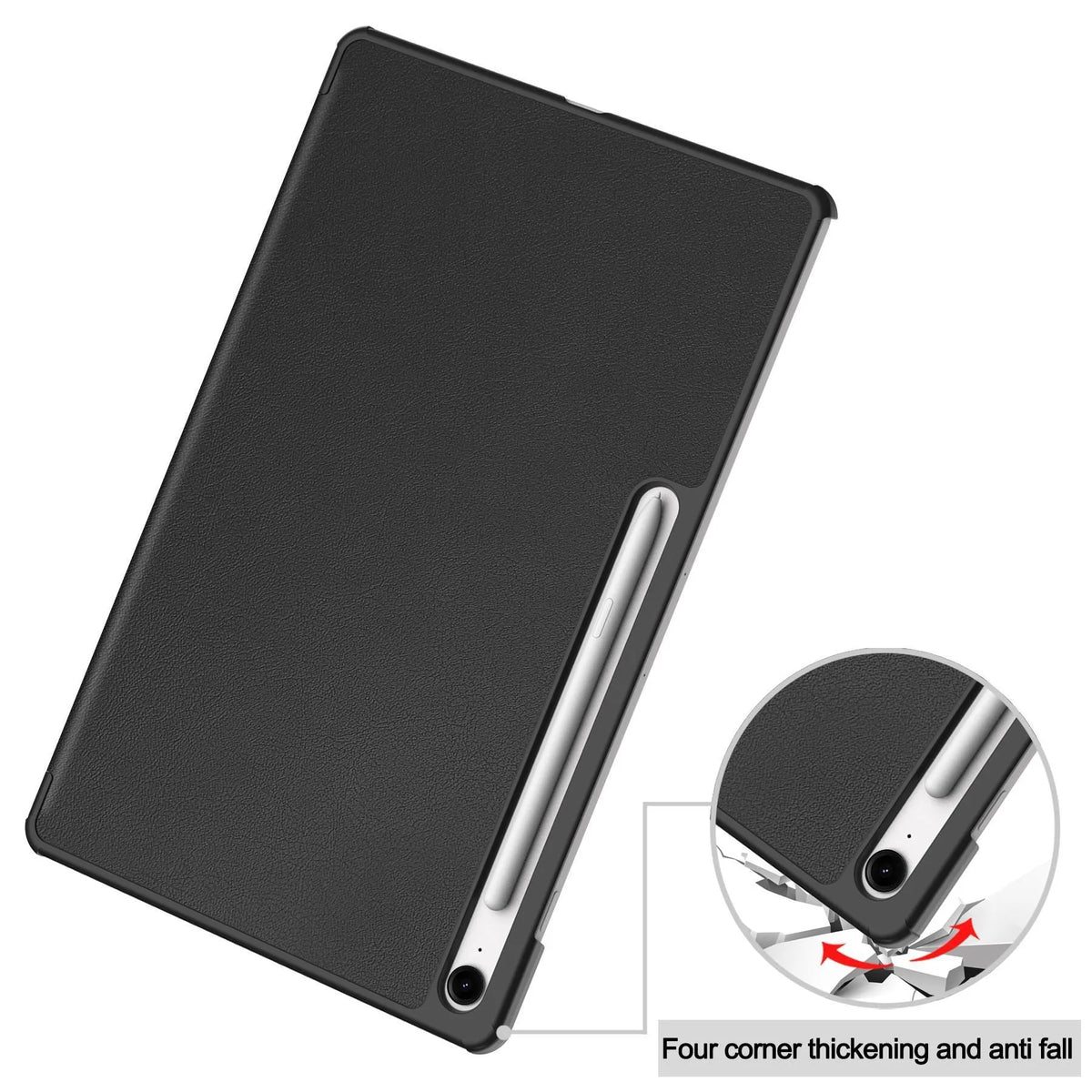 Samsung Galaxy Tab S10 FE Plus 13.1 inch leather protective case in tri-fold stand position
