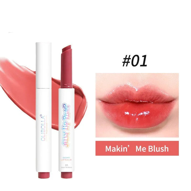 Six shades of water-pressed solid lip lacquer including Makin'Me Blush and Pink Flamingo