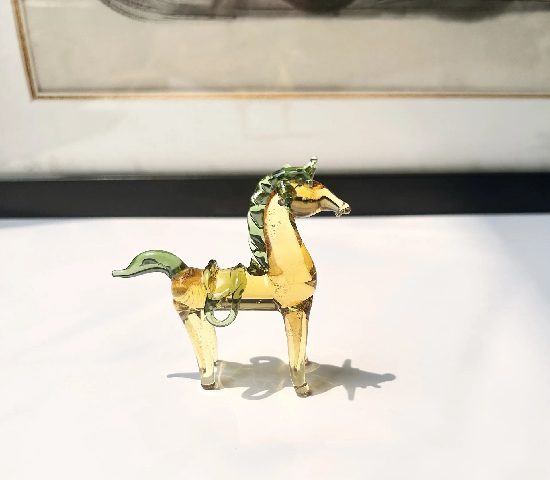 Modern simplicity glazed horse office decoration in white or brown coloured glaze style