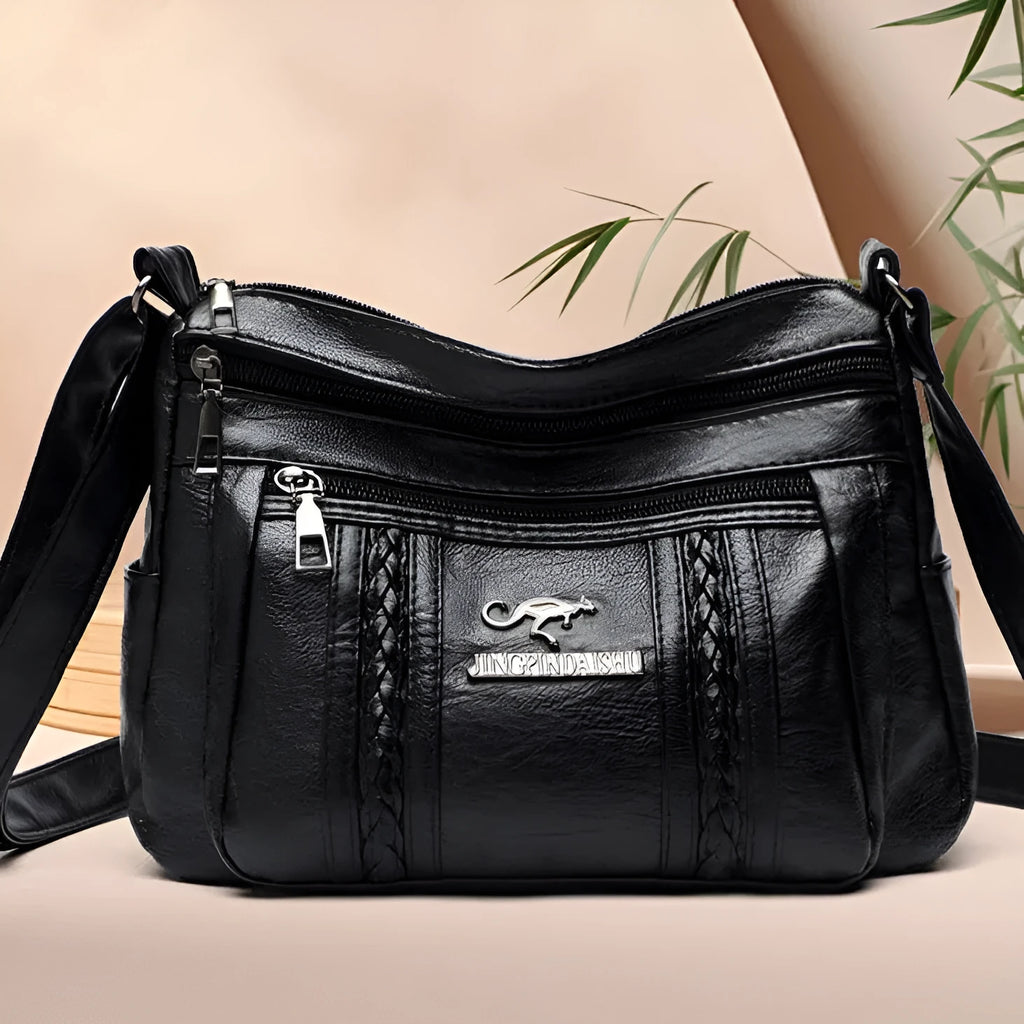 European minimalist shoulder crossbody bag in soft PU, sandwich pocket, compact 24x20x8cm size, available in multiple colours