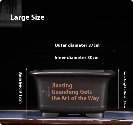 Large Chinese style purple clay flower pot for indoor planting