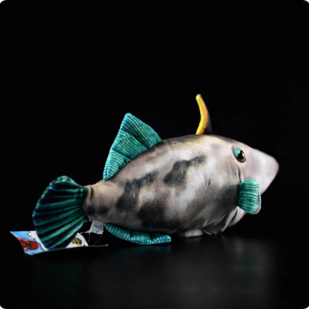 Green fin pufferfish plush toy 42cm flannel doll with PP cotton filling