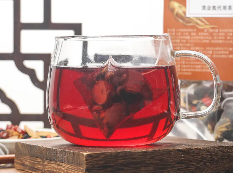 Box of Ginseng Black Wolfberry Tea showing 40 individual 5g tea bags.