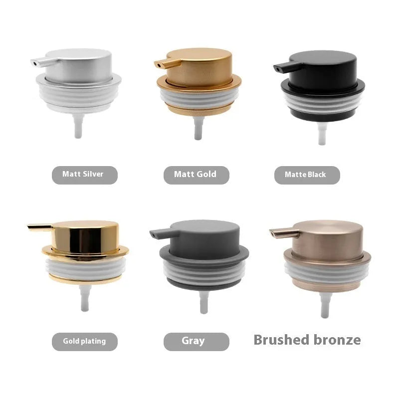 ABS plastic facial cleanser foam pump with large pump head in choice of metallic finishes