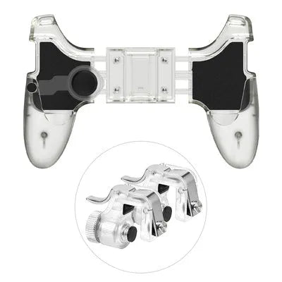 Black mobile gaming controller with wired connection to smartphone for enhanced gameplay control
