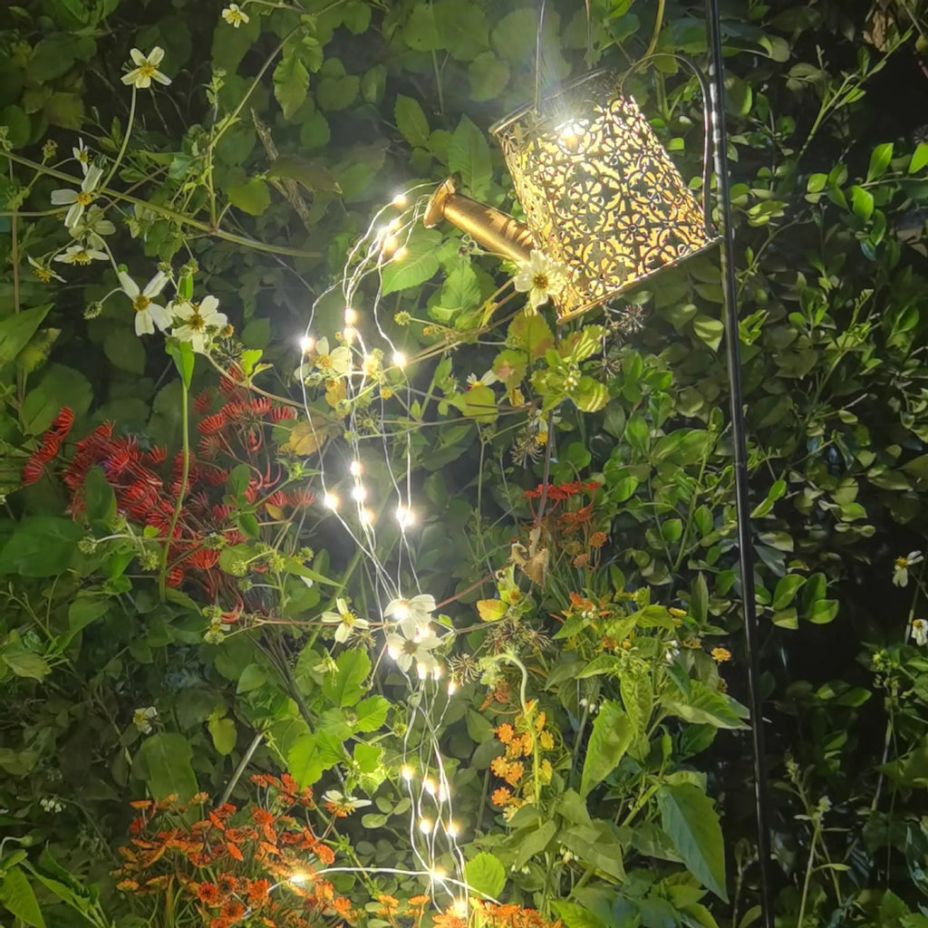 Butterfly design solar kettle light for garden decoration with wrought iron construction