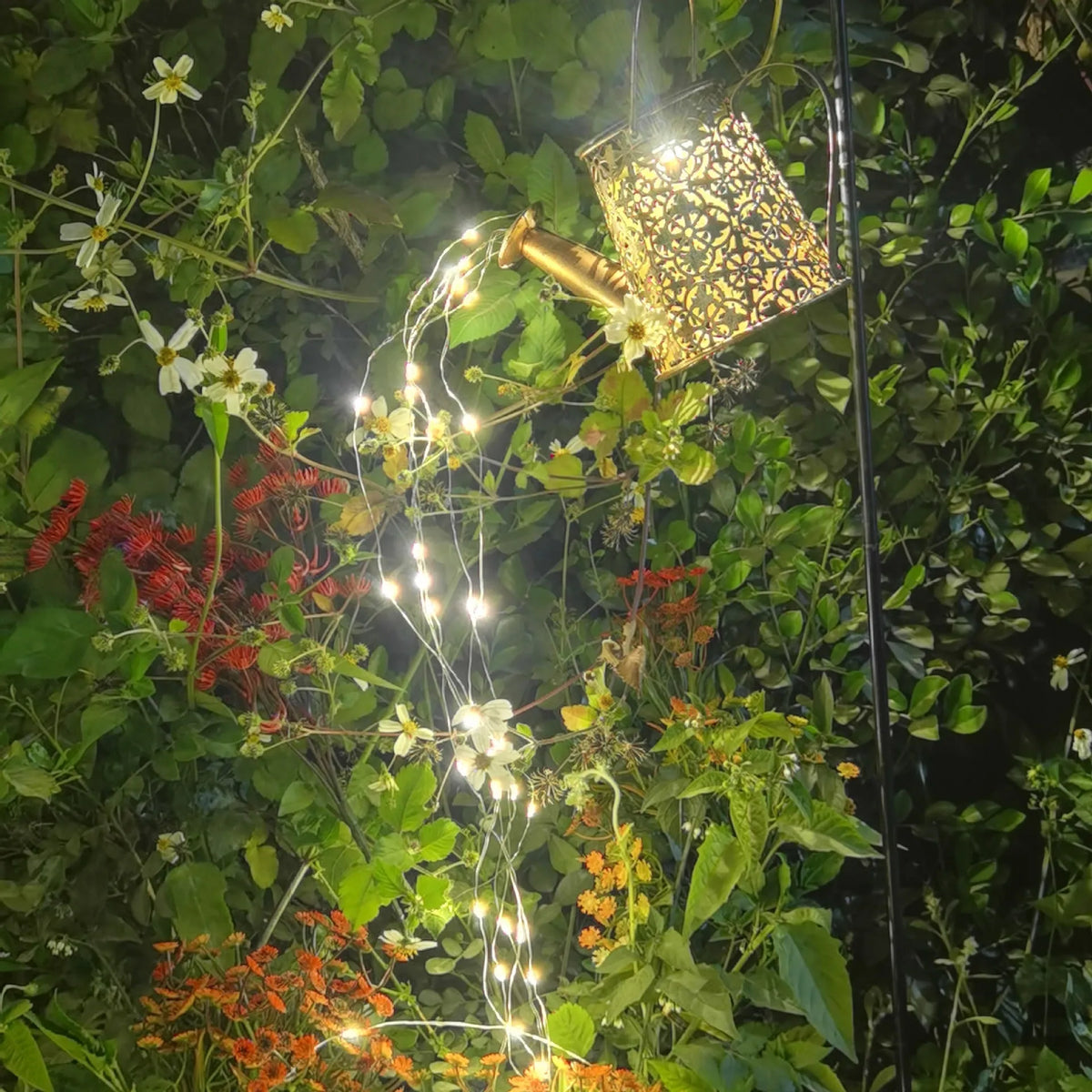 Butterfly design solar kettle light for garden decoration with wrought iron construction