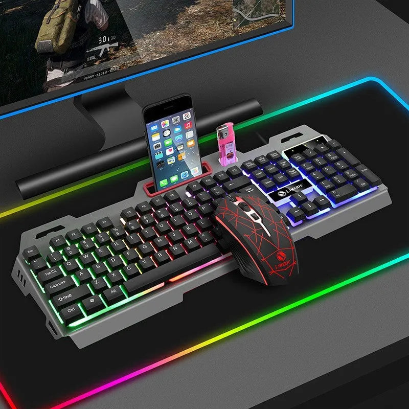 Limei T19 black gaming keyboard and mouse set with plastic housing and USB wired connection