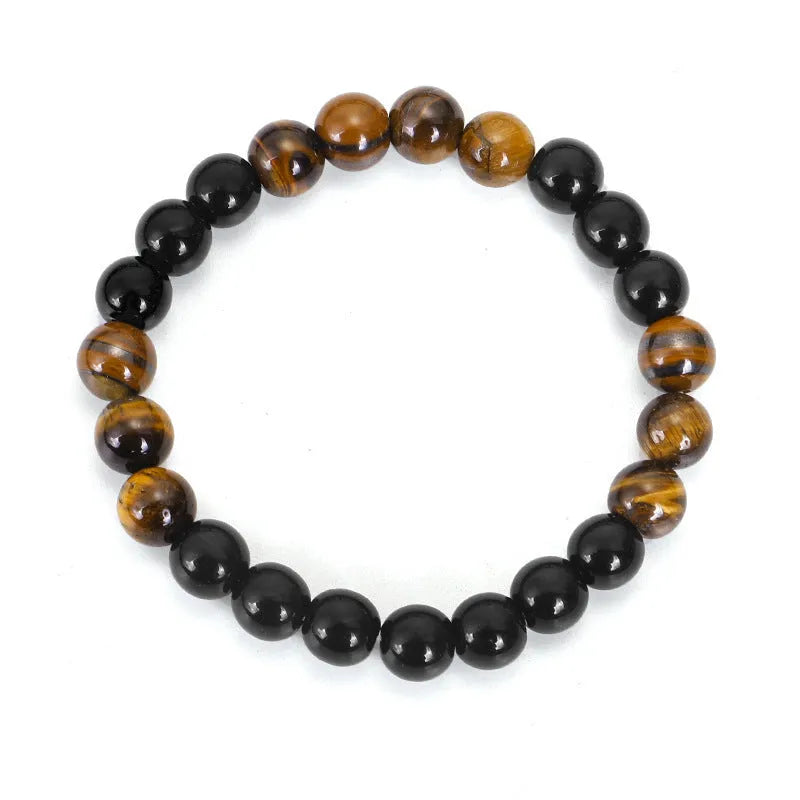 Tiger eye stone tassel necklace bracelet with adjustable 81cm circumference and drop shape pendant
