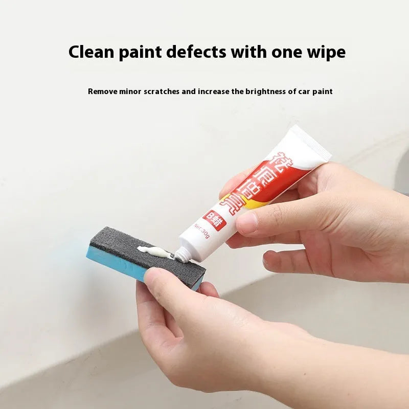 Car repair wax kit with A and B wax containers and frosted sponge mop for automotive paint scratch removal and polishing
