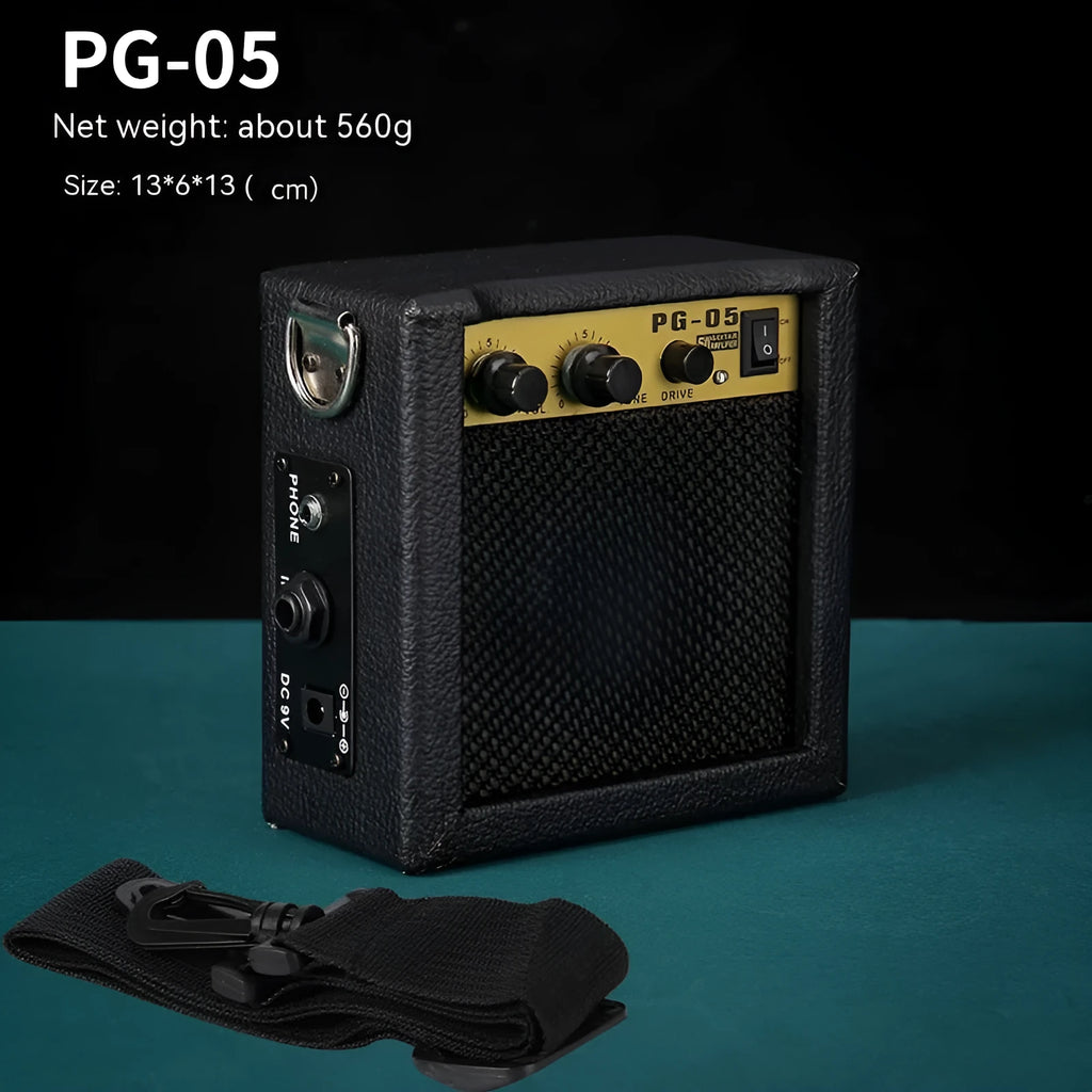 GA-10 portable guitar amplifier with 10W output, metal plastic finish, 25x8x26cm size