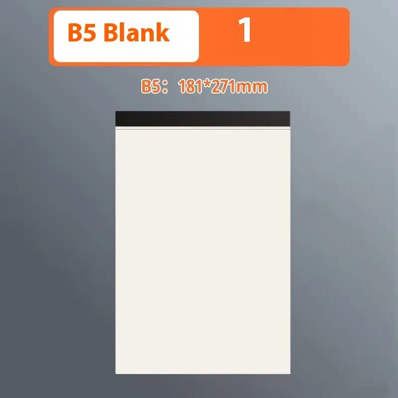 A5 B5 A4 writing pads notebook with 80 sheets in horizontal lines, grid, and blank page styles