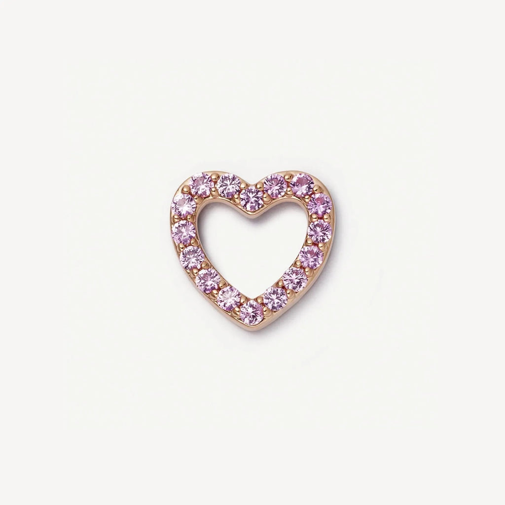 Heart pendant necklace for women with mixed gem inlay on a 41-50cm copper regular chain in ins style.