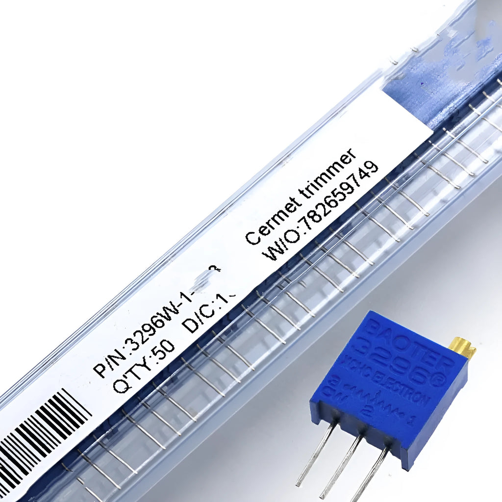 Blue multi-turn precision adjustable resistance potentiometer with 20K ohm rating for fine tuning