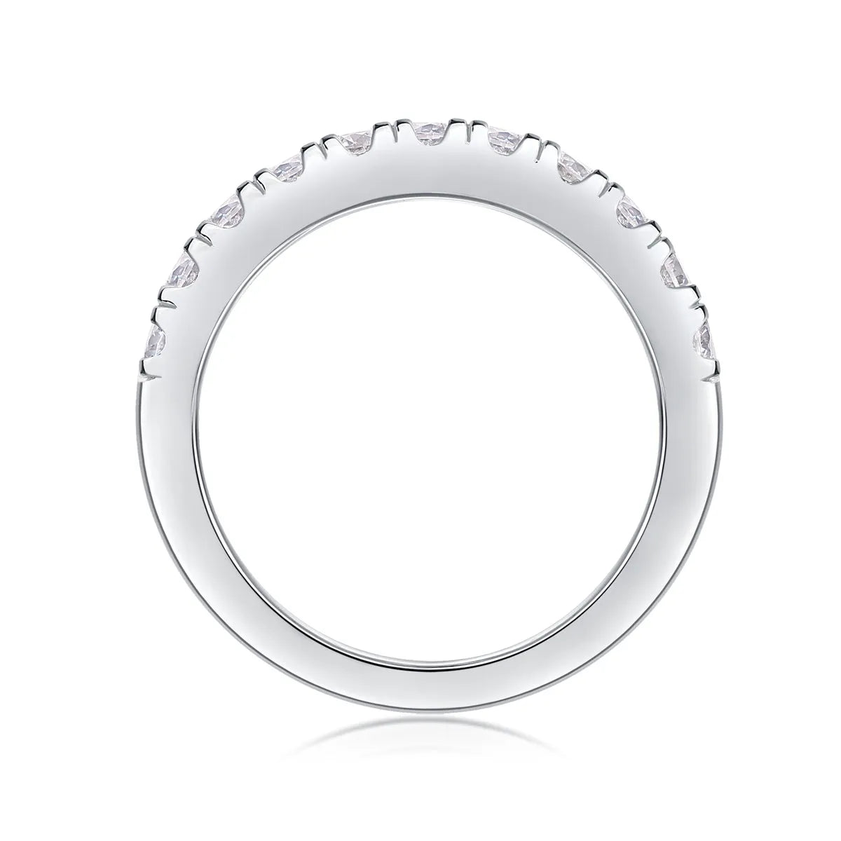 Parallel World moissanite wedding ring set in gold and rose gold on a gift box