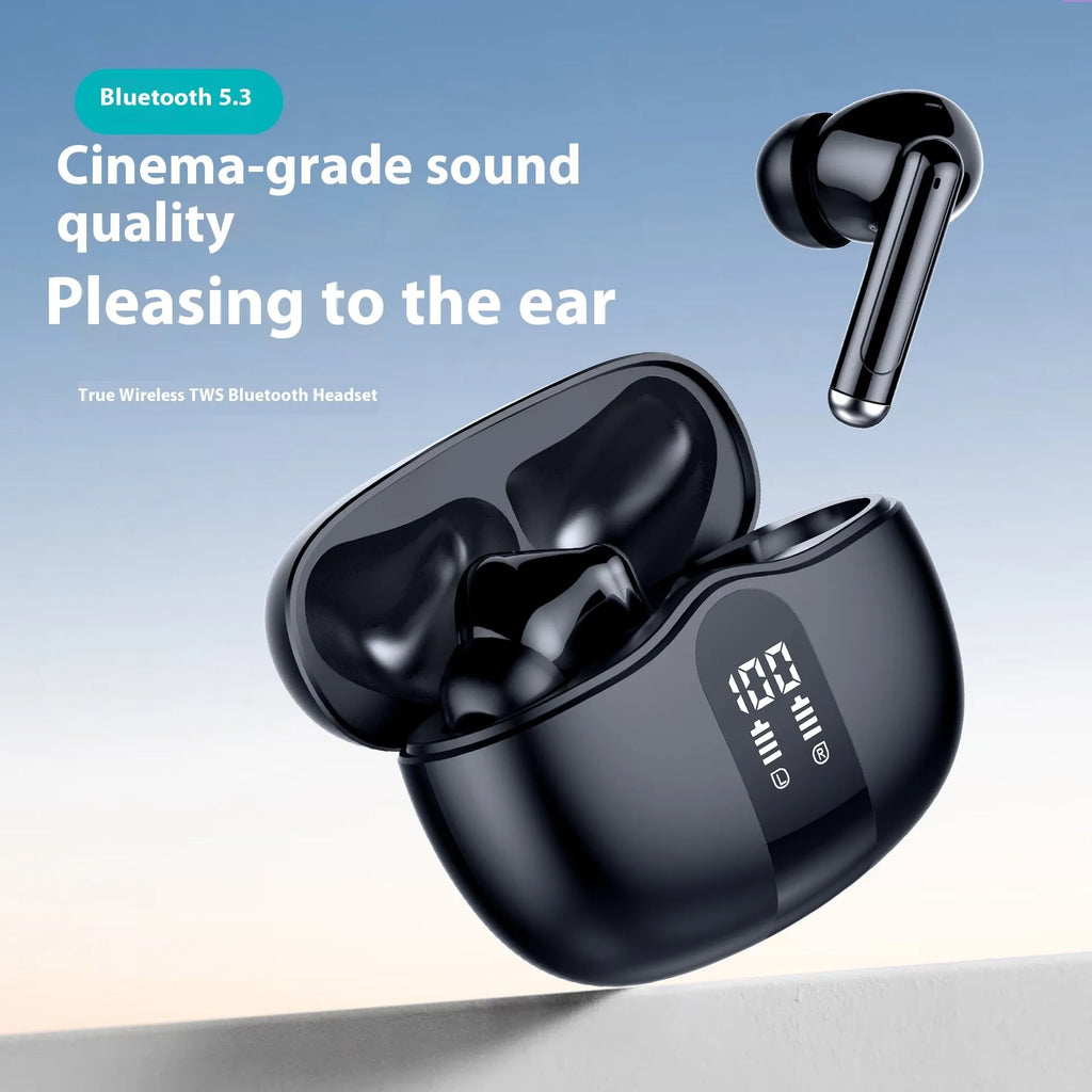 Noise cancelling in-ear sports Bluetooth headset in black or white with Type-C charging case