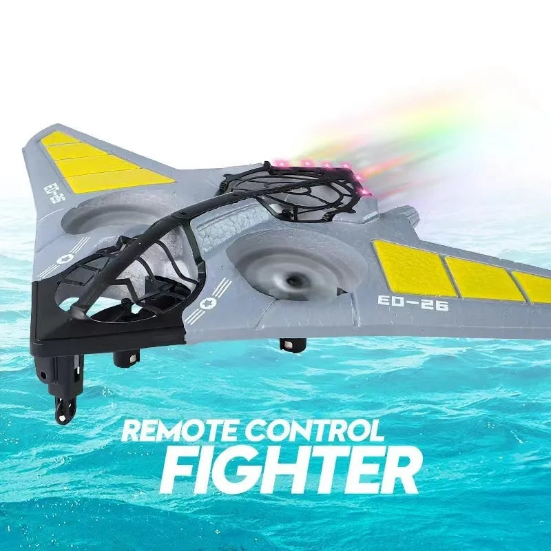 Remote control foam gravity glider in colour EO-26 with drop-resistant EVA body and stunt scrolling capability