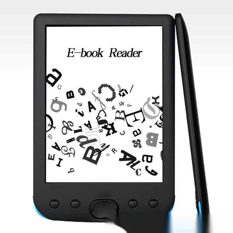 Black 6-inch E-ink screen e-book reader with multiple storage capacity options