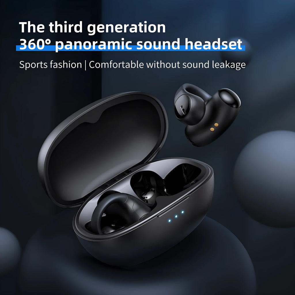 T306 black and white wireless Bluetooth sports gaming headset with ear hook design