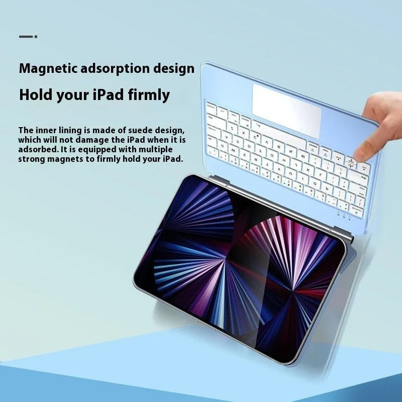 11-inch Bluetooth keyboard with magnetic protective cover for iPad tablets in five colour options
