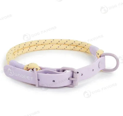 Solid colour PVC dog hand holding rope showing dark red purple yellow and taoyao green colour options