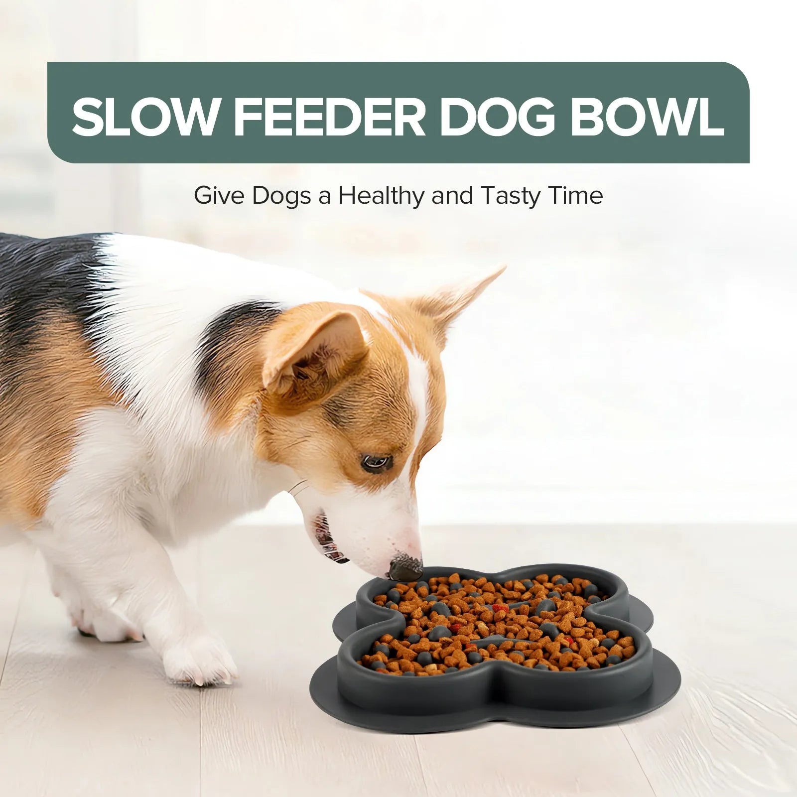 Silicone pet licking mat with textured surface for slow feeding, showing ridges and grooves