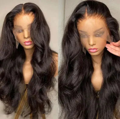 Front lace wig with long curly hair in 134 gradient colour with side bangs