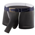 Men's solid colour ice silk boxers on a mid waist, showing one of the six available colours.