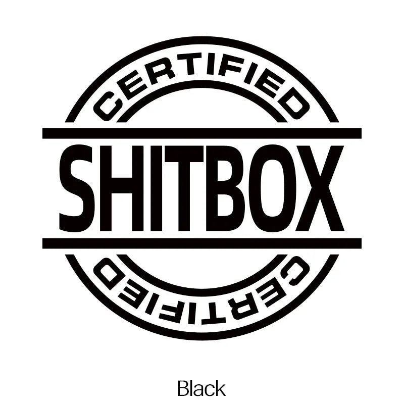 13x12cm rectangular vinyl car sticker shown in various colours on a vehicle door.
