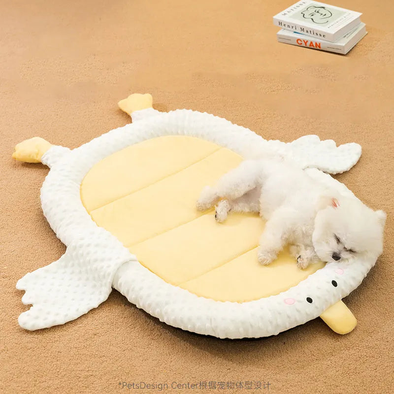 Bedsure medium grey orthopedic dog bed with removable plush cover measuring 55cm by 40cm
