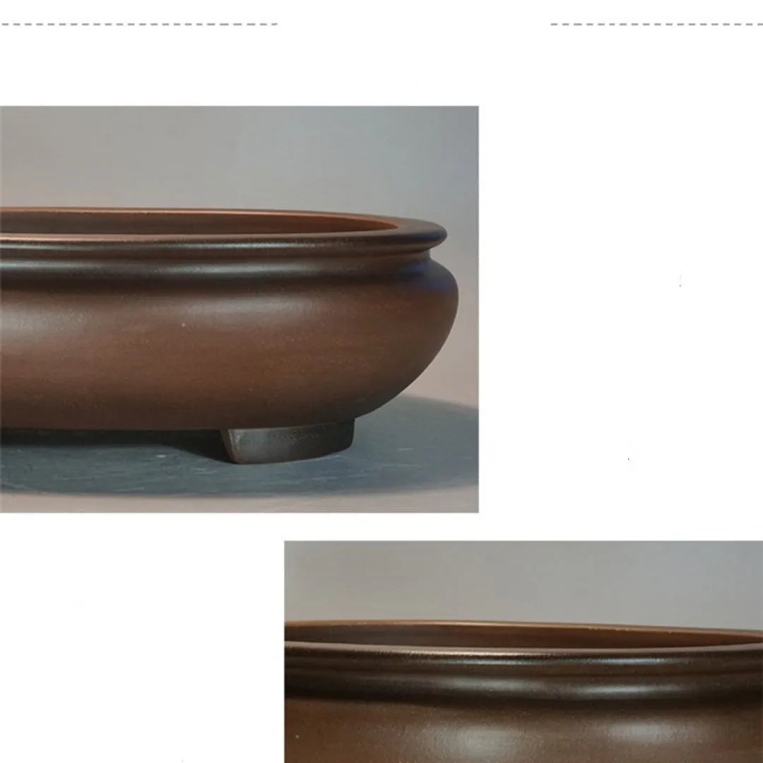 Purple clay handmade classical style desktop flowerpot measuring 58x47x18cm