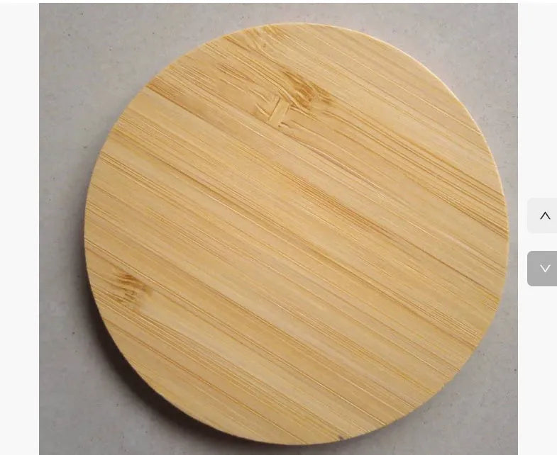 Square brown bamboo wood wireless charger with Qi 5W charging capability