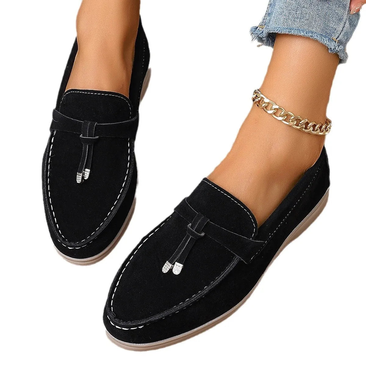 Canvas platform slip-on loafers in apricot colour on a white background