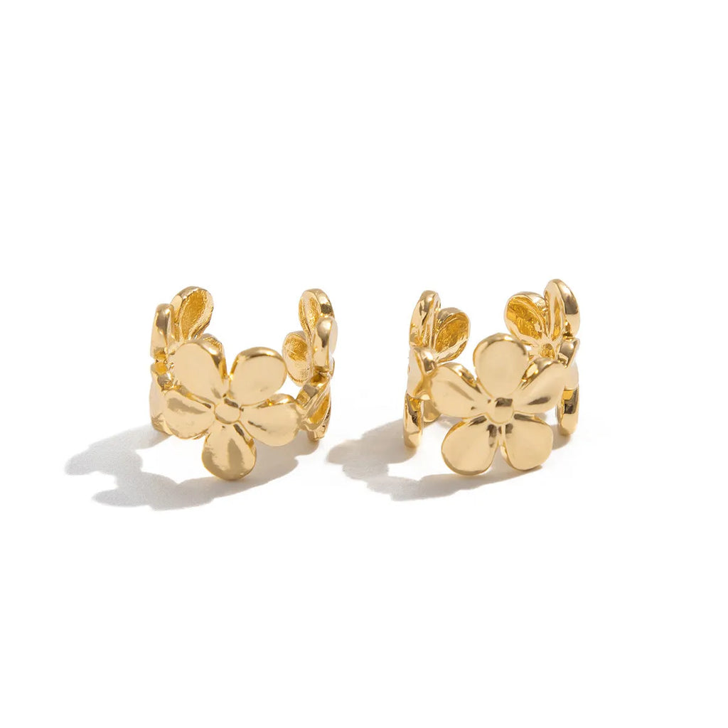 Gold starfish scallop conch shell drop earrings for women with beach theme design