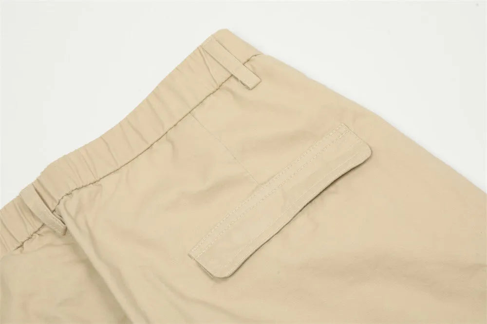 Cotton casual trousers for men solid colour gray side view