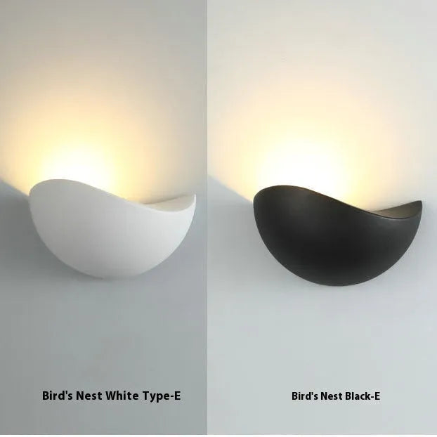 Waterproof IP65 aluminium alloy bird's nest LED lamp in black or white for courtyard and bedroom lighting