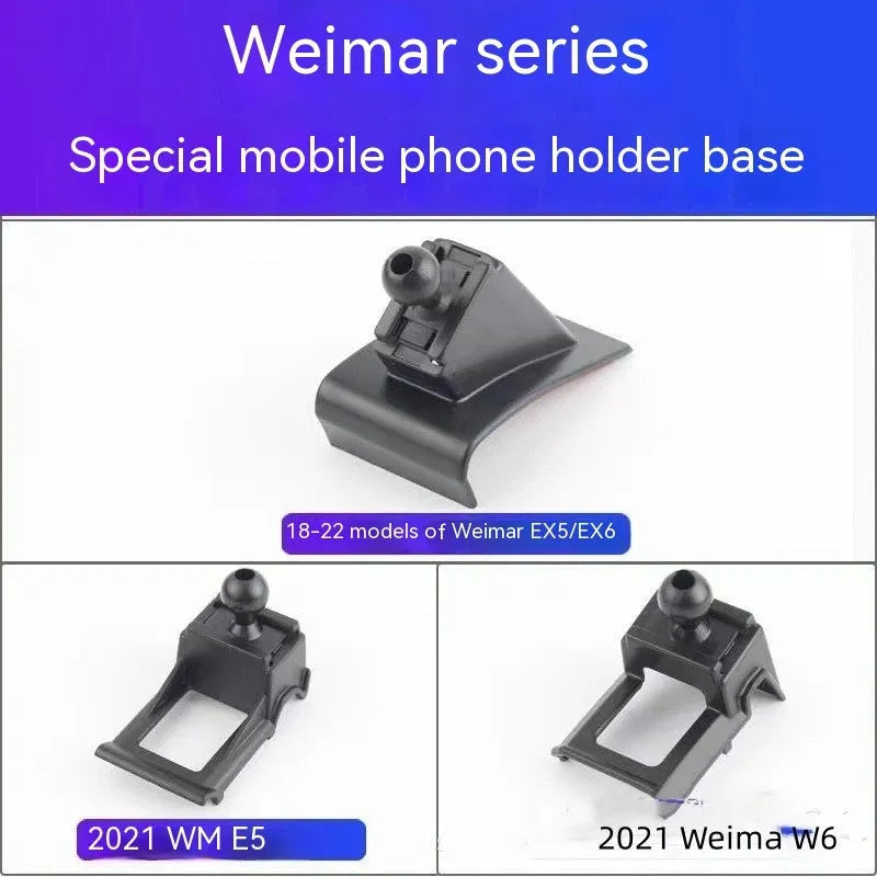 Goodway car dashboard mobile phone bracket showing 360-degree rotation mechanism on compatible vehicle