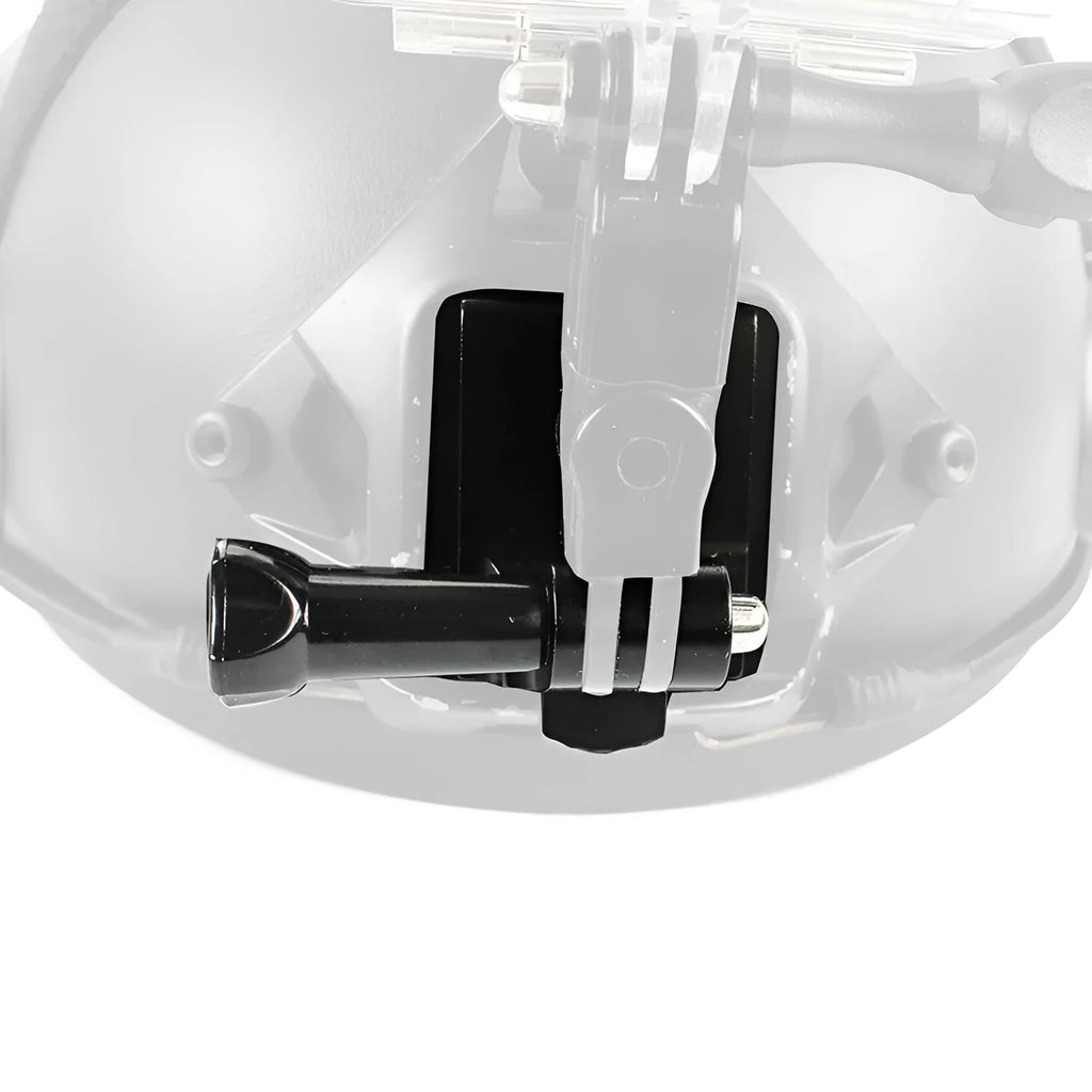 Black GoPro helmet mount extension rod with quick release bracket for action cameras